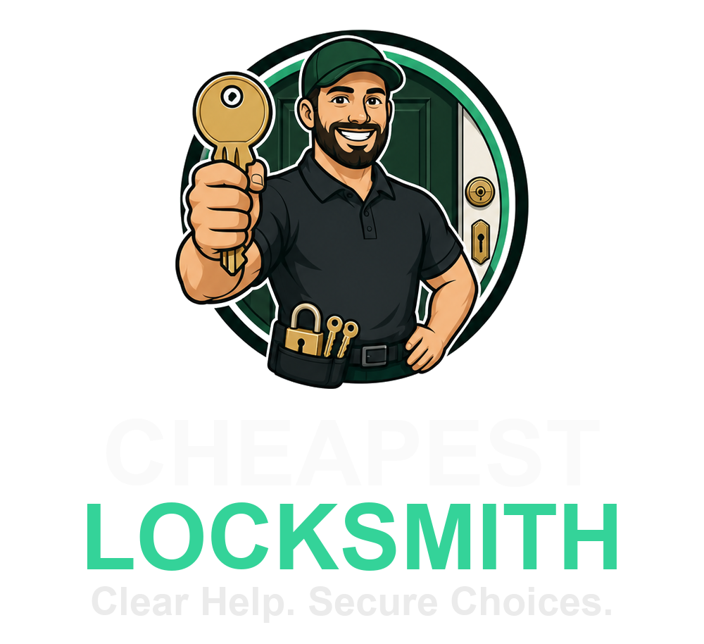Cheapest Locksmith mascot logo